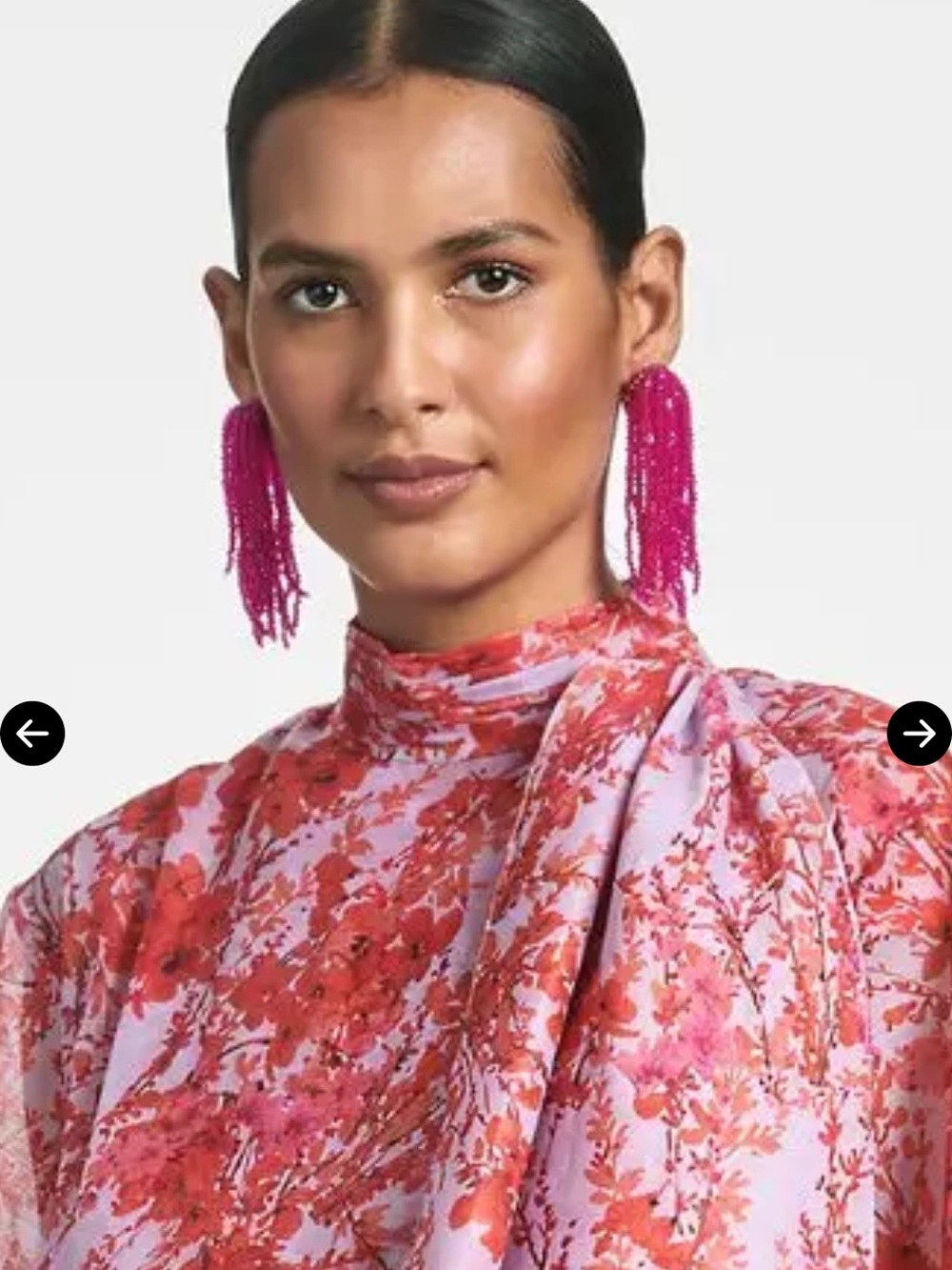 Sachin + Babi Fountain Beaded Earrings in Cerise